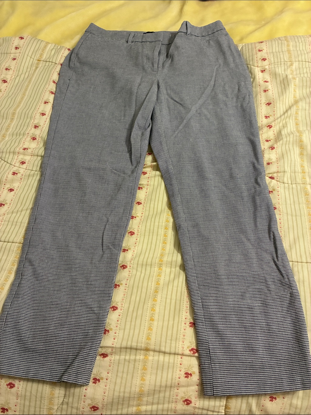 White House Black Market The Slim Ankle Straight Pants Black & White Sz 8